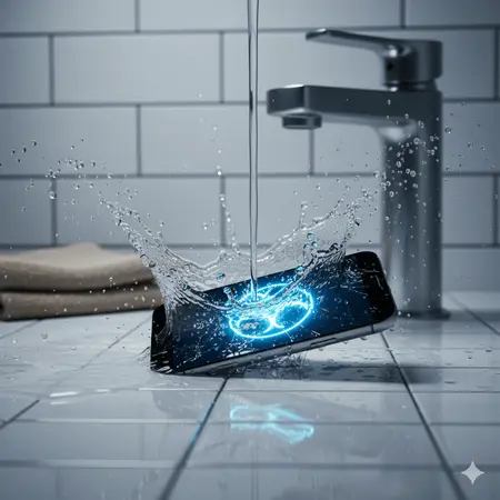a phone dropped in batheroom while bathing