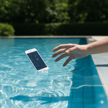 a phone dropped in water