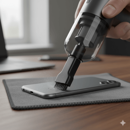 vaccum cleaner suction to clean phone speaker grill